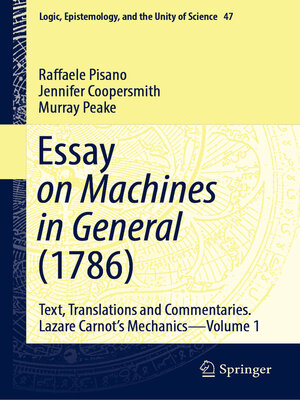 cover image of Essay on Machines in General (1786)